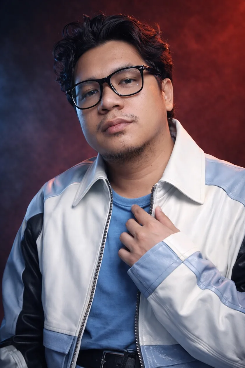 Khairul Anwar wearing glasses and a light jacket